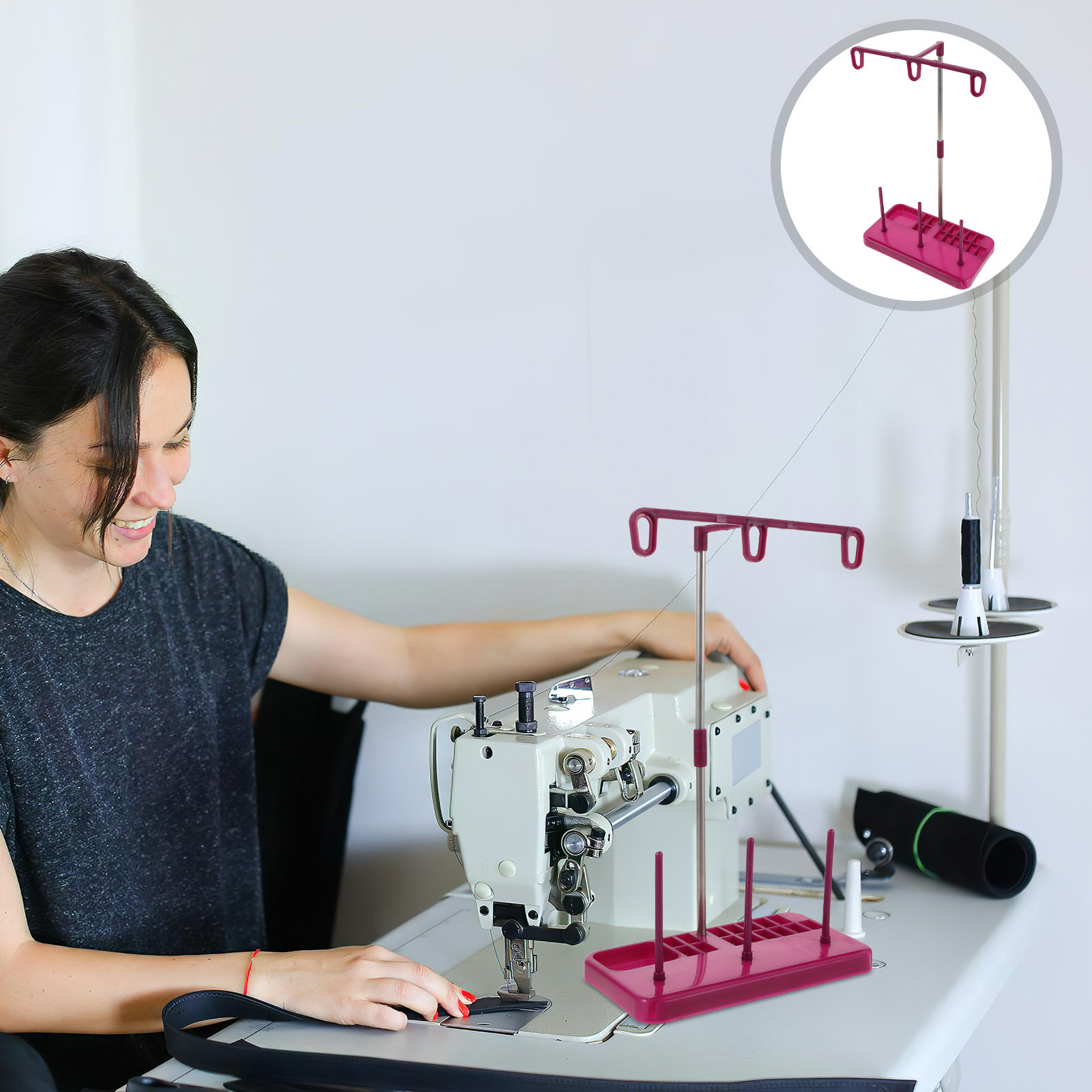 Embroidery Craft - Suporte de Plástico para 3 Bobinas