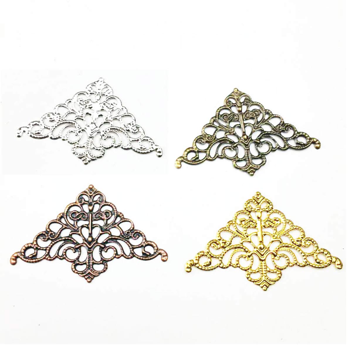 Craft Embellishment - 200 Peças de Conectores Ocos Triangulares