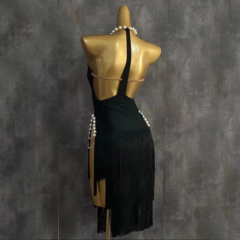 2025 high end vestido de dança - Beaded Trim Fringe avaliação e preço