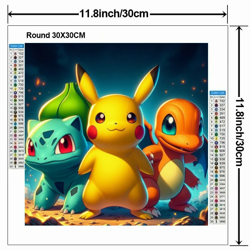 Pintura Diamante 5D DIY Pokémo - Embroidery Embellishments avaliação e preço